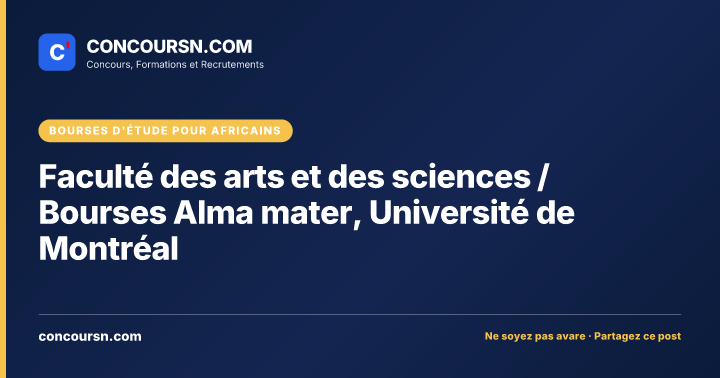 Illustration de l’article : Faculté des arts et des sciences / Bourses Alma mater, Université de Montréal