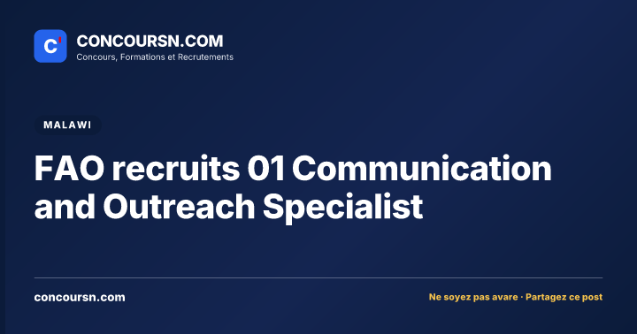 Illustration de l’article : FAO recruits 01 Communication and Outreach Specialist