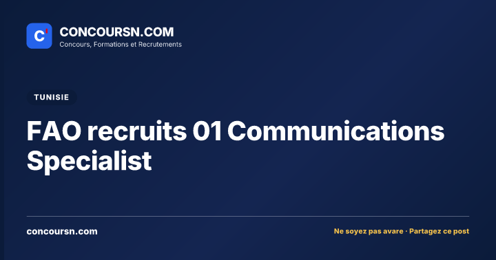 Illustration de l’article : FAO recruits 01 Communications Specialist