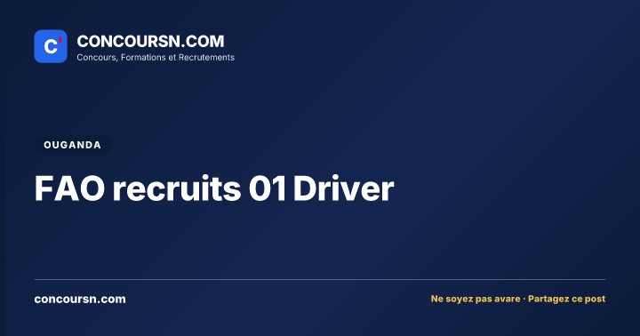 Illustration de l’article : FAO recruits 01 Driver
