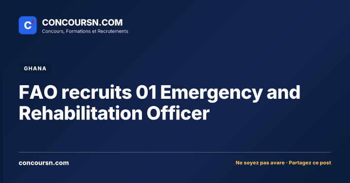 Illustration de l’article : FAO recruits 01 Emergency and Rehabilitation Officer