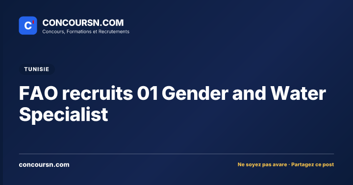 Illustration de l’article : FAO recruits 01 Gender and Water Specialist