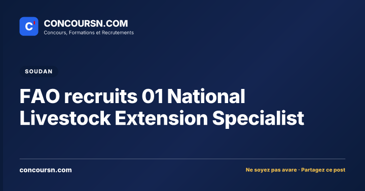 Illustration de l’article : FAO recruits 01 National Livestock Extension Specialist