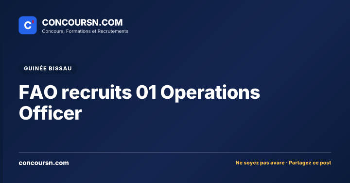 Illustration de l’article : FAO recruits 01 Operations Officer