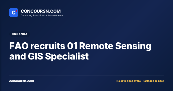 Illustration de l’article : FAO recruits 01 Remote Sensing and GIS Specialist