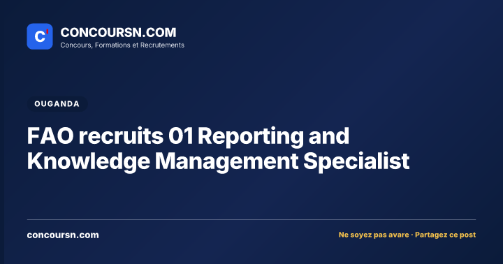 Illustration de l’article : FAO recruits 01 Reporting and Knowledge Management Specialist