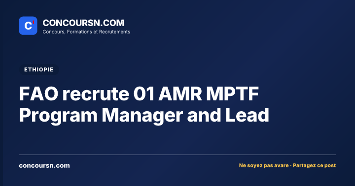 Illustration de l’article : FAO recrute 01 AMR MPTF Program Manager and Lead