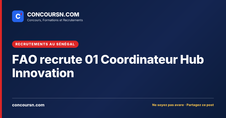 Illustration de l’article : FAO recrute 01 Coordinateur Hub Innovation