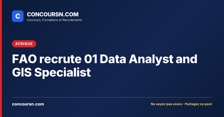 Illustration de l’article : FAO recrute 01 Data Analyst and GIS Specialist