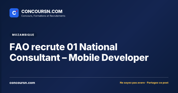 Illustration de l’article : FAO recrute 01 National Consultant – Mobile Developer