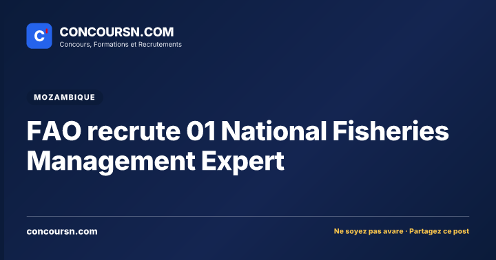 Illustration de l’article : FAO recrute 01 National Fisheries Management Expert