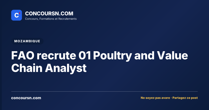 Illustration de l’article : FAO recrute 01 Poultry and Value Chain Analyst