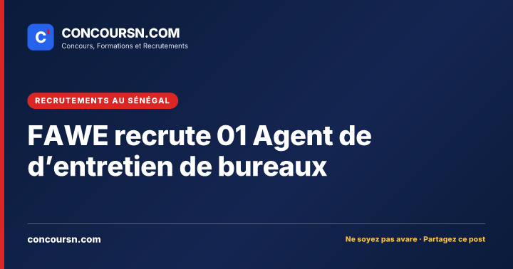 Illustration de l’article : FAWE recrute 01 Agent de d’entretien de bureaux