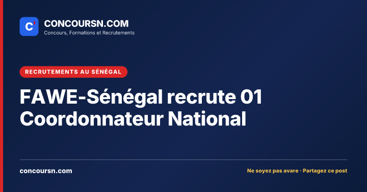 Illustration de l’article : FAWE-Sénégal recrute 01 Coordonnateur National