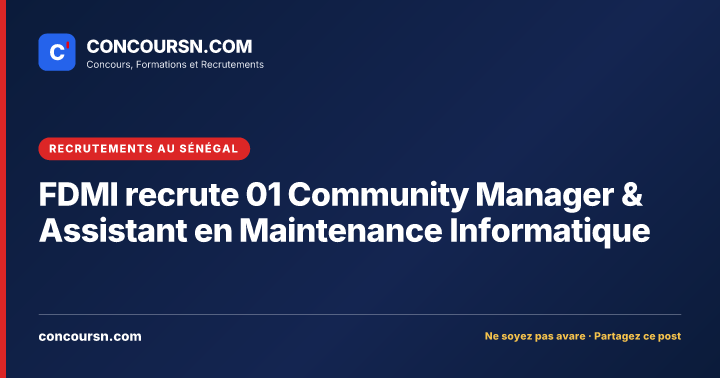 Illustration de l’article : FDMI recrute 01 Community Manager & Assistant en Maintenance Informatique