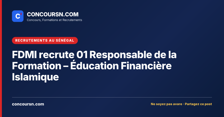 Illustration de l’article : FDMI recrute 01 Responsable de la Formation – Éducation Financière Islamique
