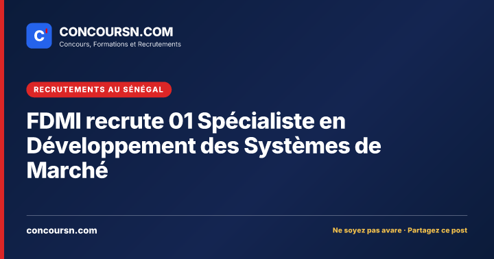 Illustration de l’article : FDMI recrute 01 Spécialiste en Développement des Systèmes de Marché