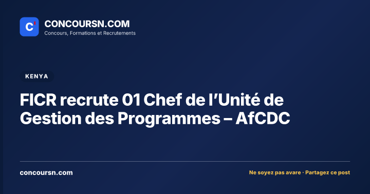 Illustration de l’article : FICR recrute 01 Chef de l’Unité de Gestion des Programmes – AfCDC