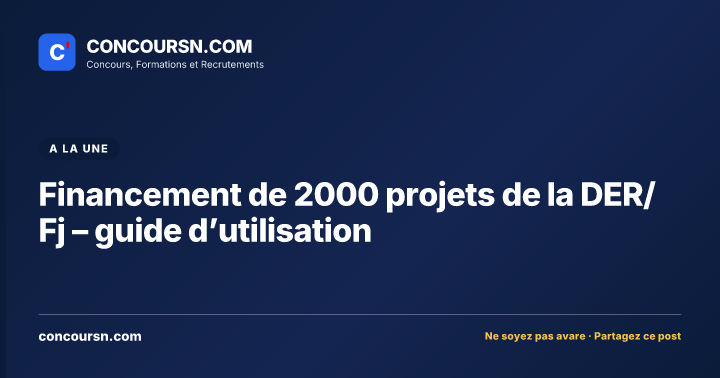 Illustration de l’article : Financement de 2000 projets de la DER/Fj – guide d’utilisation