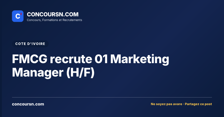 Illustration de l’article : FMCG recrute 01 Marketing Manager (H/F)