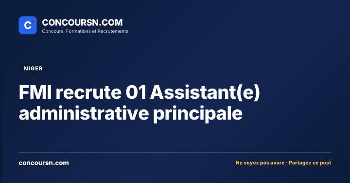 Illustration de l’article : FMI recrute 01 Assistant(e) administrative principale