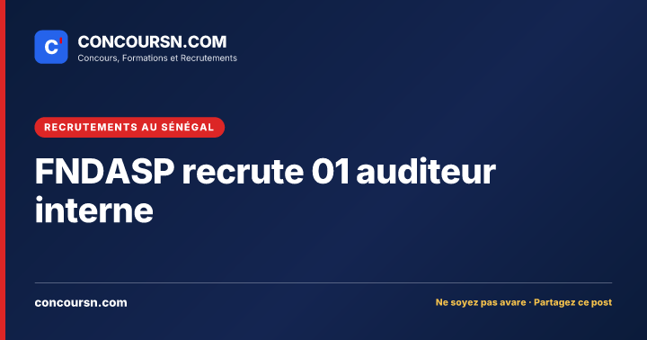 Illustration de l’article : FNDASP recrute 01 auditeur interne