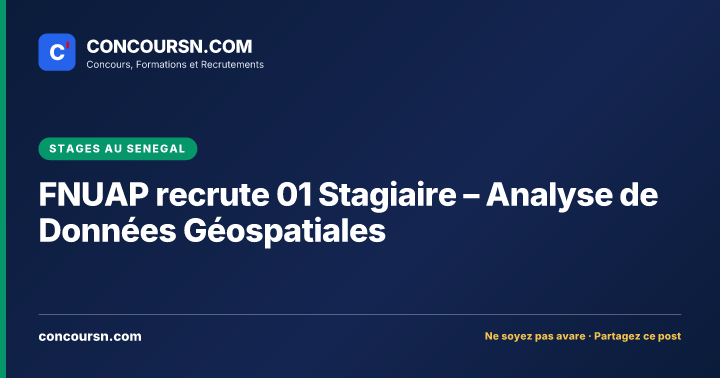 Illustration de l’article : FNUAP recrute 01 Stagiaire – Analyse de Données Géospatiales