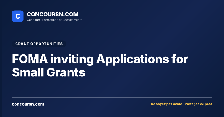 Illustration de l’article : FOMA inviting Applications for Small Grants