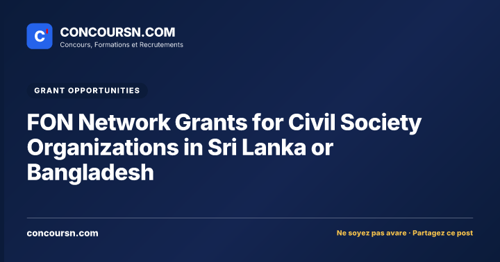 Illustration de l’article : FON Network Grants for Civil Society Organizations in Sri Lanka or Bangladesh