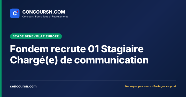 Illustration de l’article : Fondem recrute 01 Stagiaire Chargé(e) de communication