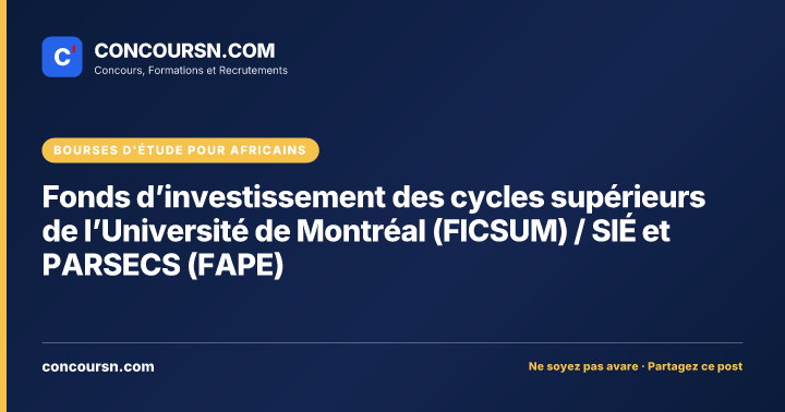 Illustration de l’article : Fonds d’investissement des cycles supérieurs de l’Université de Montréal (FICSUM) / SIÉ et PARSECS (FAPE)