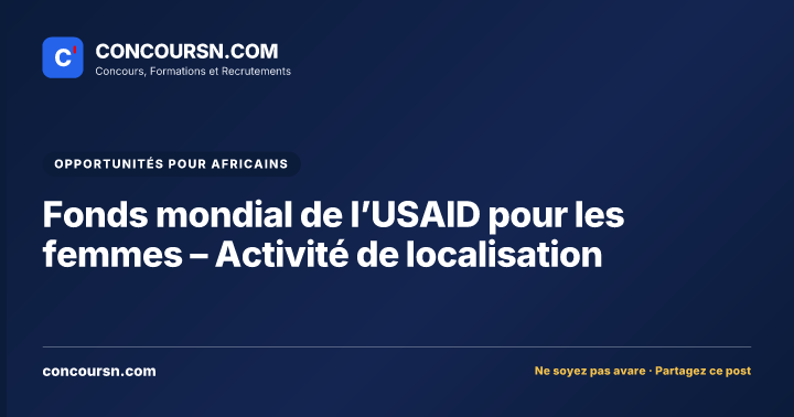 Illustration de l’article : Fonds mondial de l’USAID pour les femmes – Activité de localisation