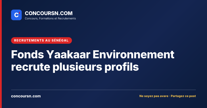 Illustration de l’article : Fonds Yaakaar Environnement recrute plusieurs profils