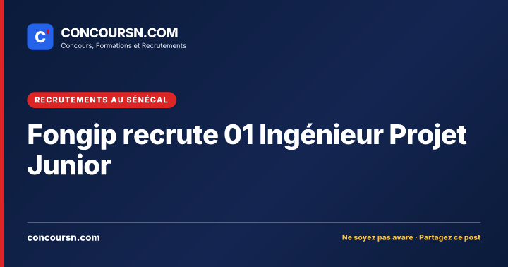Illustration de l’article : Fongip recrute 01 Ingénieur Projet Junior