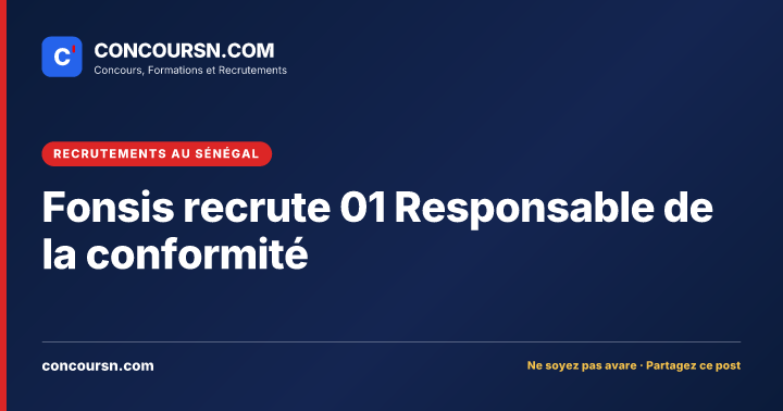 Illustration de l’article : Fonsis recrute 01 Responsable de la conformité