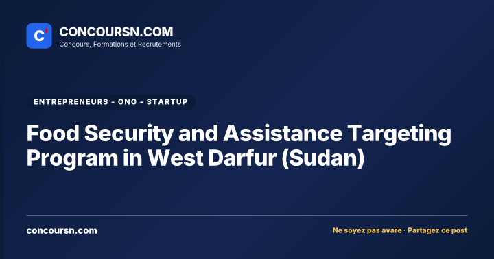 Food Security and Assistance Targeting Program in West Darfur (Sudan)