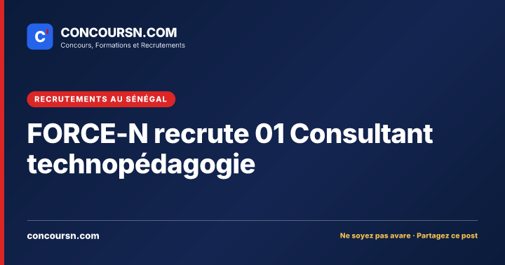 Illustration de l’article : FORCE-N recrute 01 Consultant technopédagogie