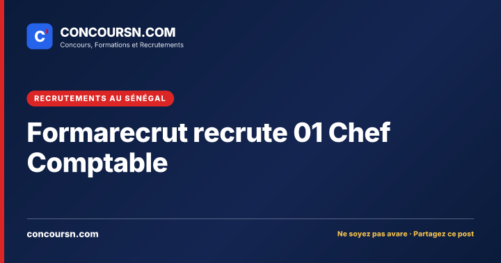 Illustration de l’article : Formarecrut recrute 01 Chef Comptable