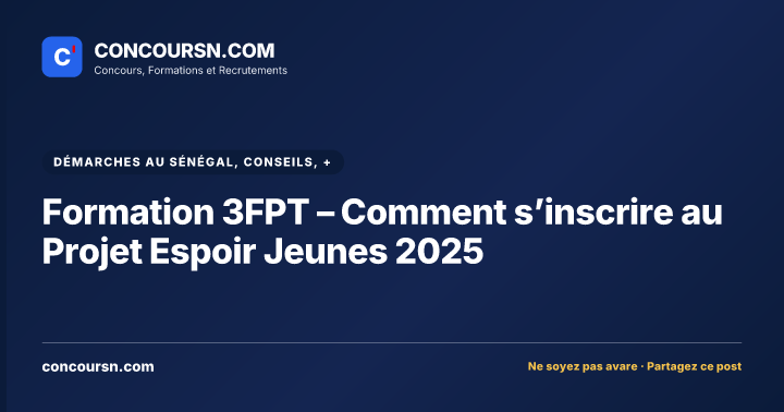 Illustration de l’article : Formation 3FPT – Comment s’inscrire au Projet Espoir Jeunes 2025