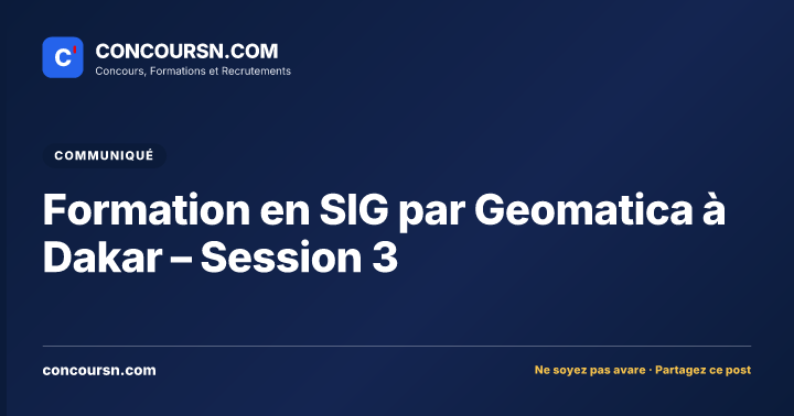 Illustration de l’article : Formation en SIG par Geomatica à Dakar – Session 3