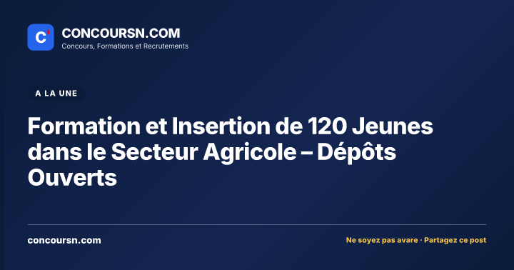 Illustration de l’article : Formation et Insertion de 120 Jeunes dans le Secteur Agricole – Dépôts Ouverts