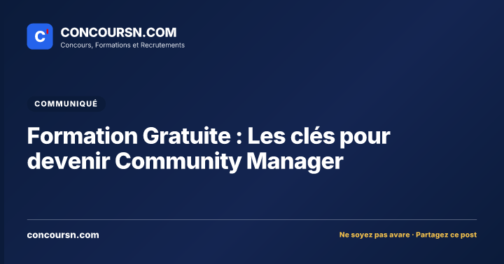 Illustration de l’article : Formation Gratuite : Les clés pour devenir Community Manager