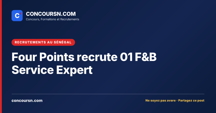 Illustration de l’article : Four Points recrute 01 F&B Service Expert