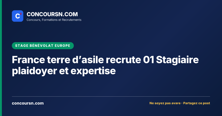 Illustration de l’article : France terre d’asile recrute 01 Stagiaire plaidoyer et expertise