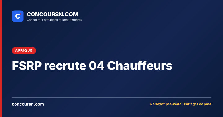 Illustration de l’article : FSRP recrute 04 Chauffeurs