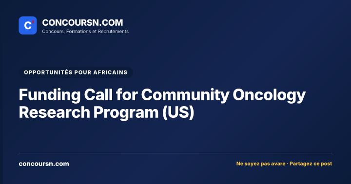Illustration de l’article : Funding Call for Community Oncology Research Program (US)