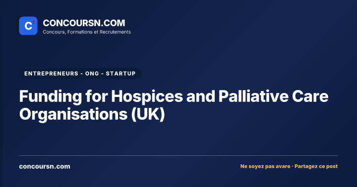 Funding for Hospices and Palliative Care Organisations (UK)
