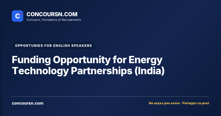 Illustration de l’article : Funding Opportunity for Energy Technology Partnerships (India)