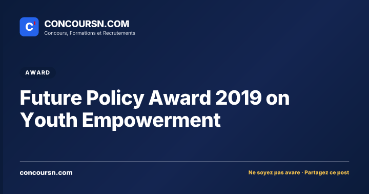 Future Policy Award 2019 on Youth Empowerment