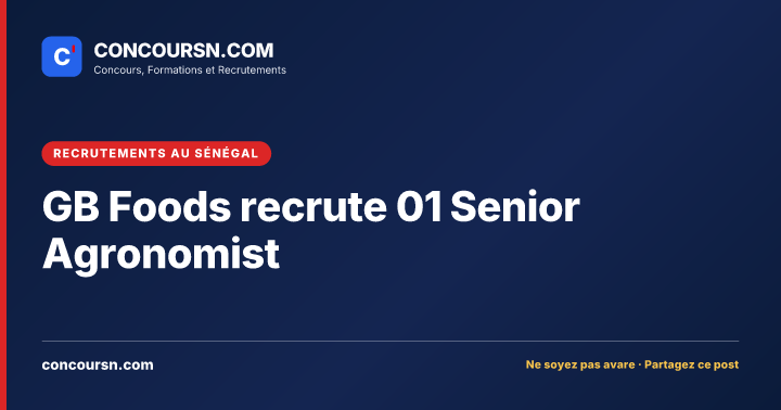 Illustration de l’article : GB Foods recrute 01 Senior Agronomist